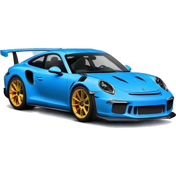 Blue Porsche 911 gt3rs with character in it  emoji