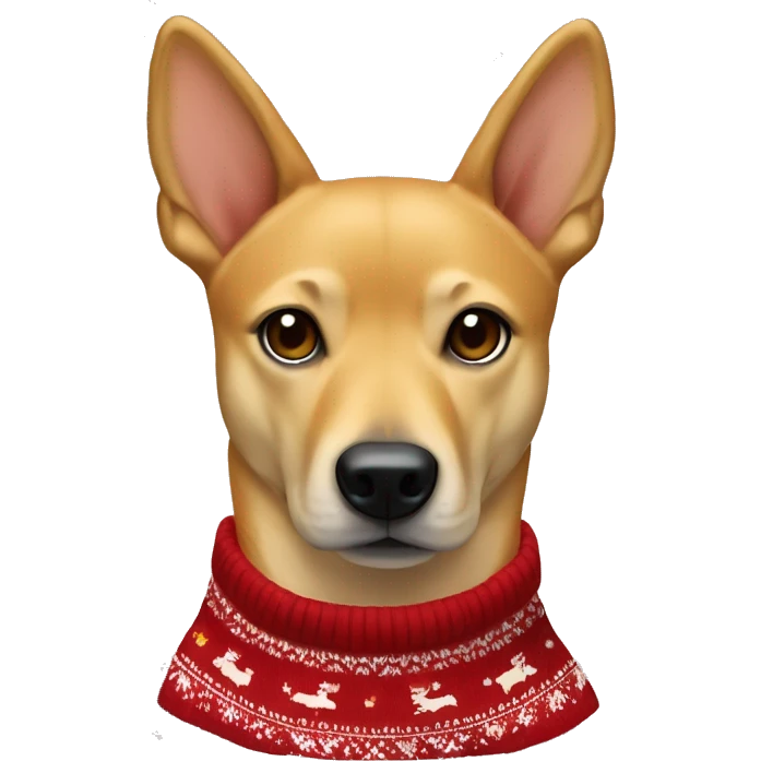 Carolina dog in Christmas sweater emoji