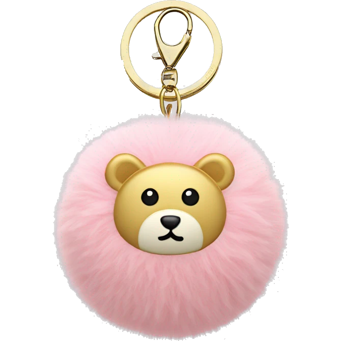 Light Pink and Gold Fluff Ball Keyring emoji
