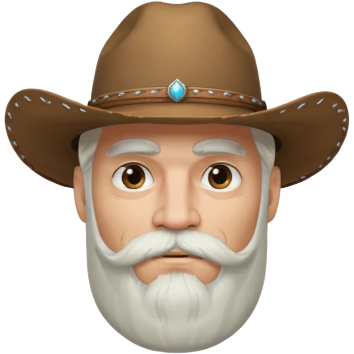 muscular tattooed on face and mustached cowboy long white hair and beard  emoji