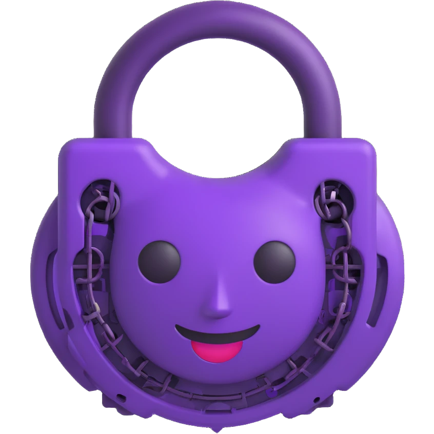 purple team cyber security emoji with a lock, circuit lines, and purple accents in modern emoji style emoji