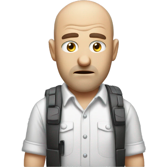 an balding annoyed man playing video games emoji
