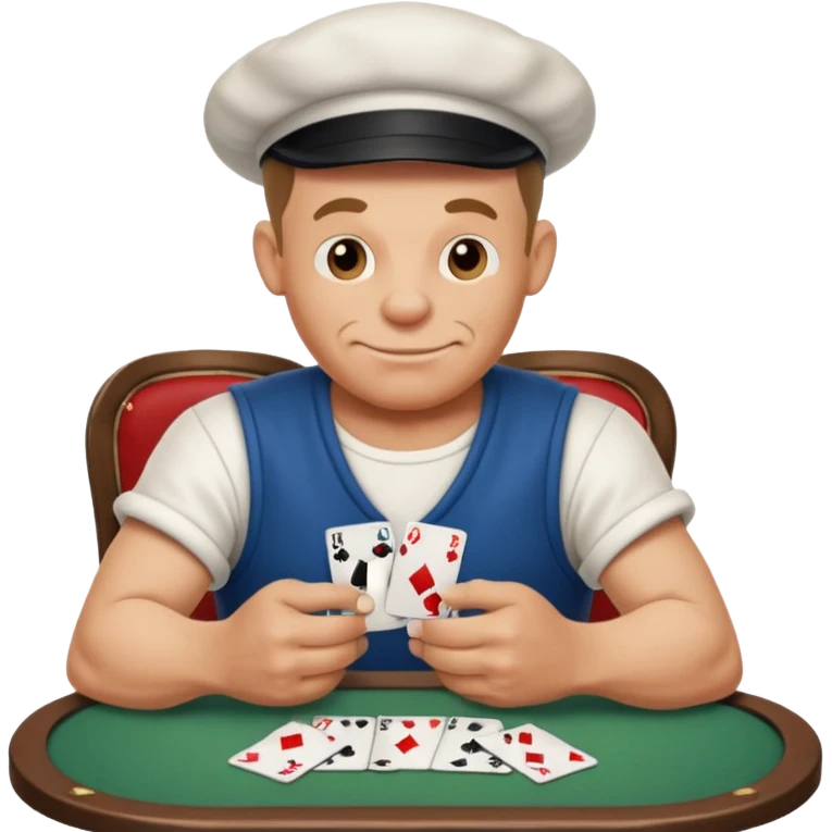 Popeye the sailor at a poker table emoji