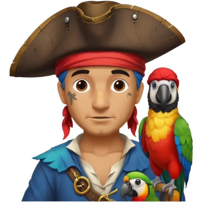 pirate and parrot emoji
