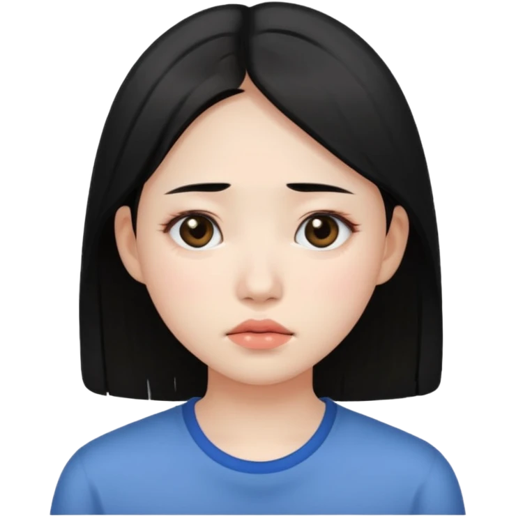 大黑眼圈 睡眠不足 sleepy 亚洲女孩 emoji