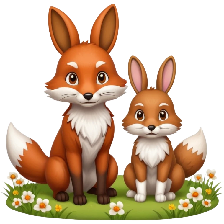 fox and rabbit emoji