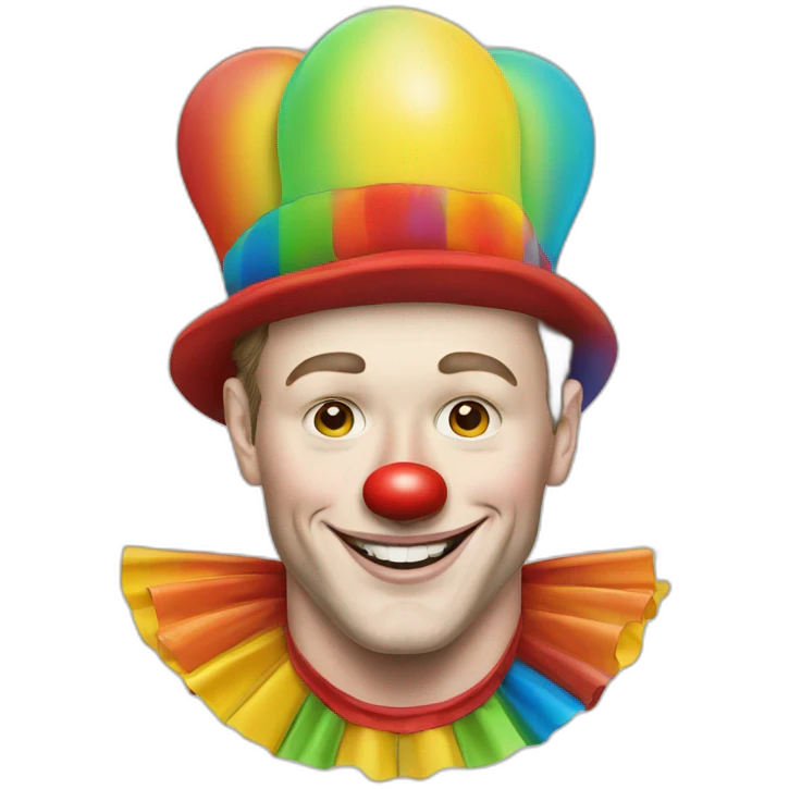 Jonathan Toews as a rainbow circus clown emoji