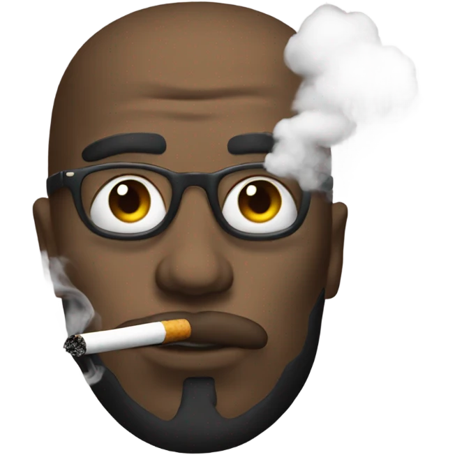 face smoking a vape emoji