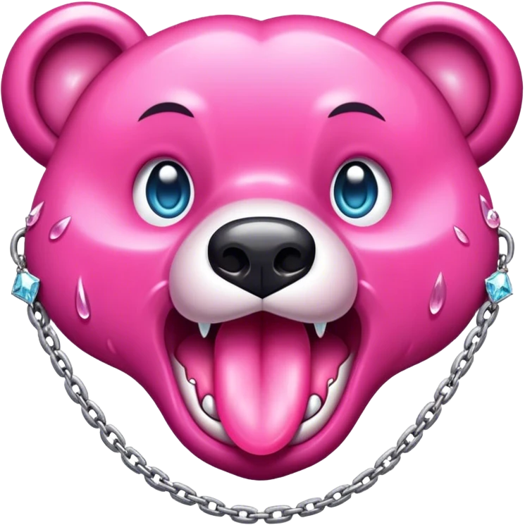 bear tongue with diamond chains emoji