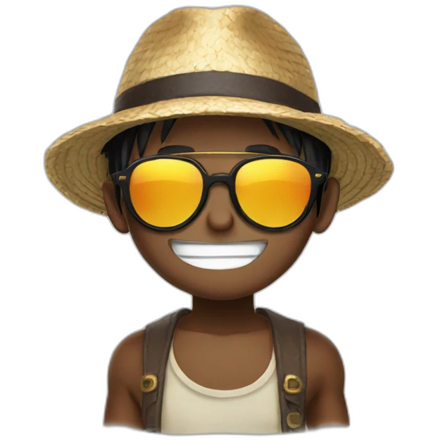 Luffy with sunglasse emoji