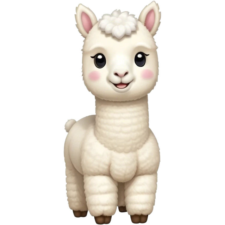 Cute smiling white alpacka stuffed toy with long neck emoji