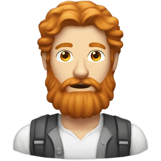 a man with long ginger hair with a long ginger beard staring hard at me emoji