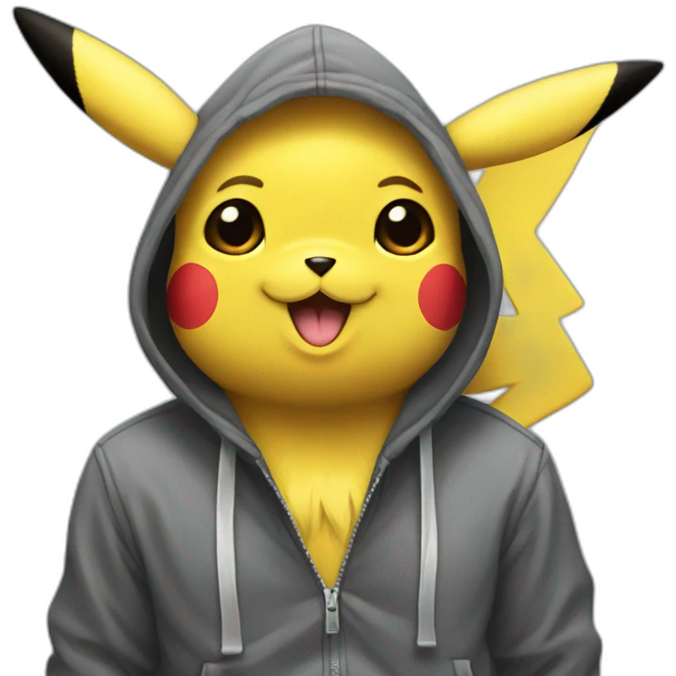 Pikachu with hoodie emoji