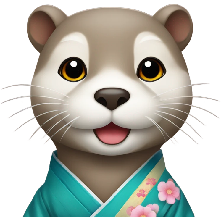 a otter face wearing traditional korean hanbok emoji