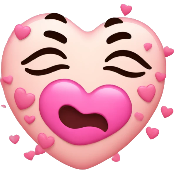 kissing face with pink hearts emoji
