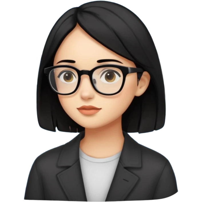 de una chica morena clara con cabellos negro y lago con lentes emoji