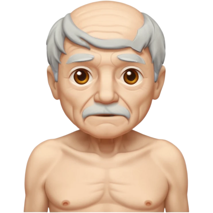 Full Frontal Nude Body, Of An Old Man. emoji