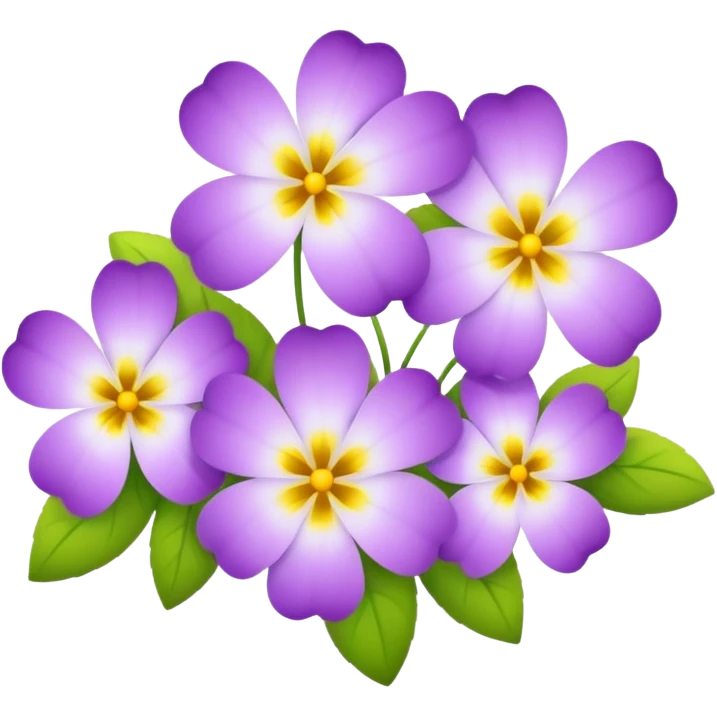 Small four-petal purple flowers with white and yellow inside  emoji