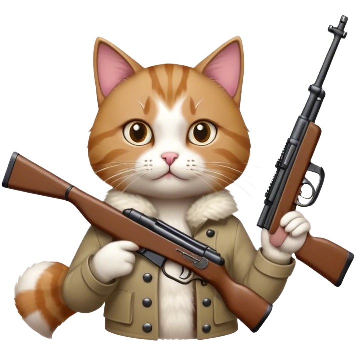 cat holding rifle emoji
