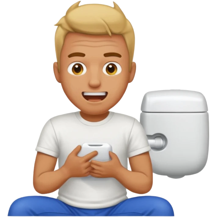 man cackling on toilet emoji