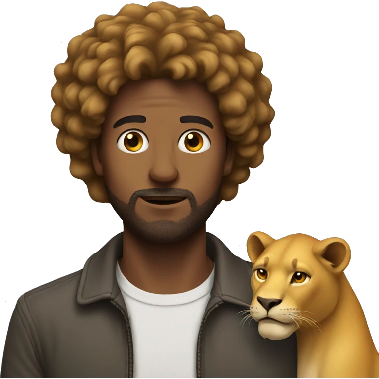 man with lion emoji
