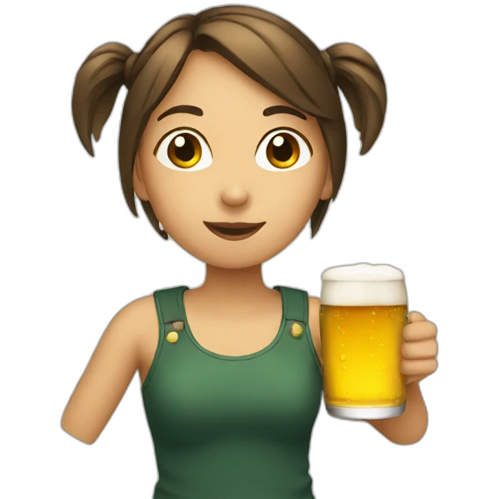 Girl drinking beer emoji