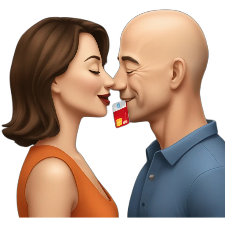 Jeff bezos kiss a credit card emoji