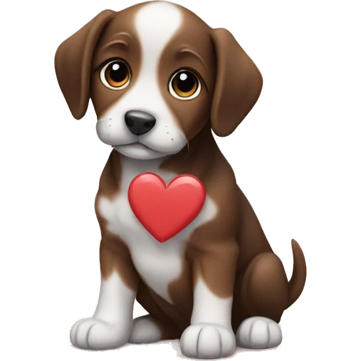 puppy with heart emoji
