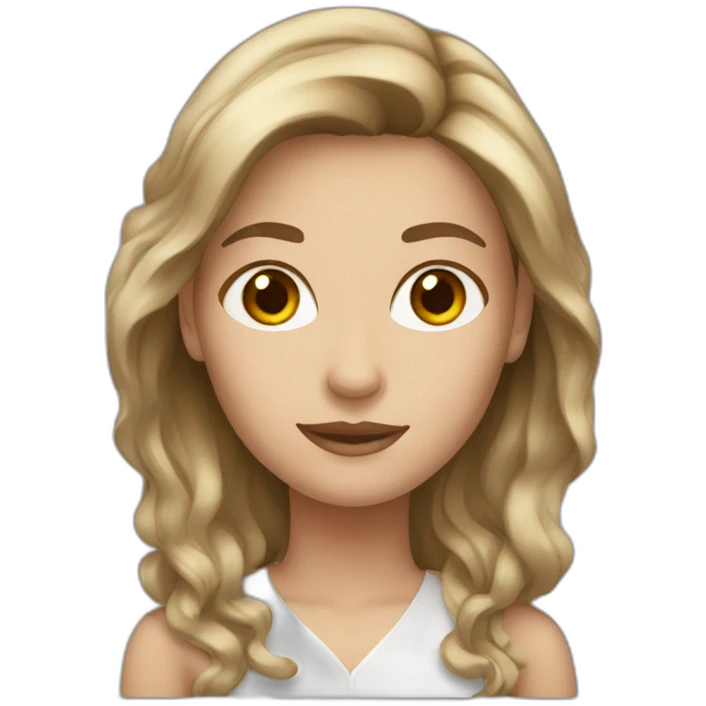 white woman brown hair emoji