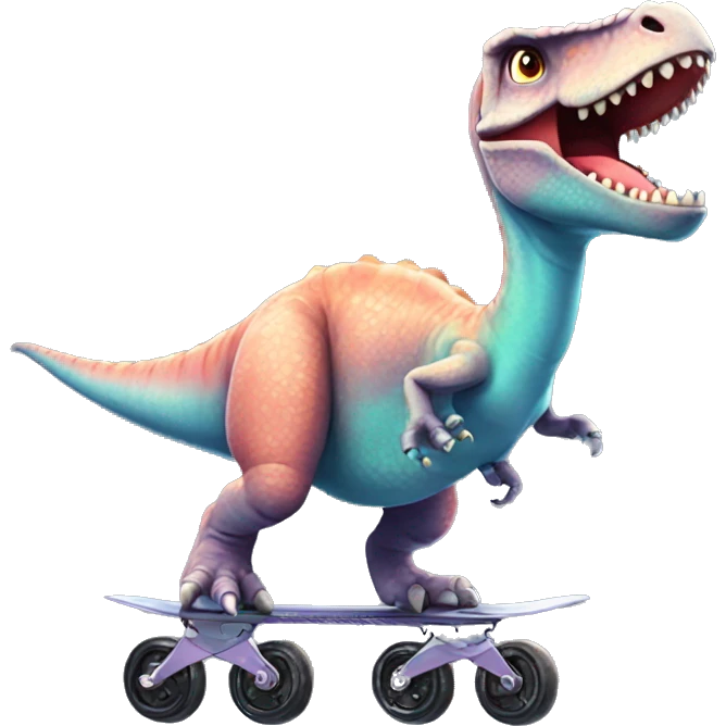 Dinosaurio patinando emoji