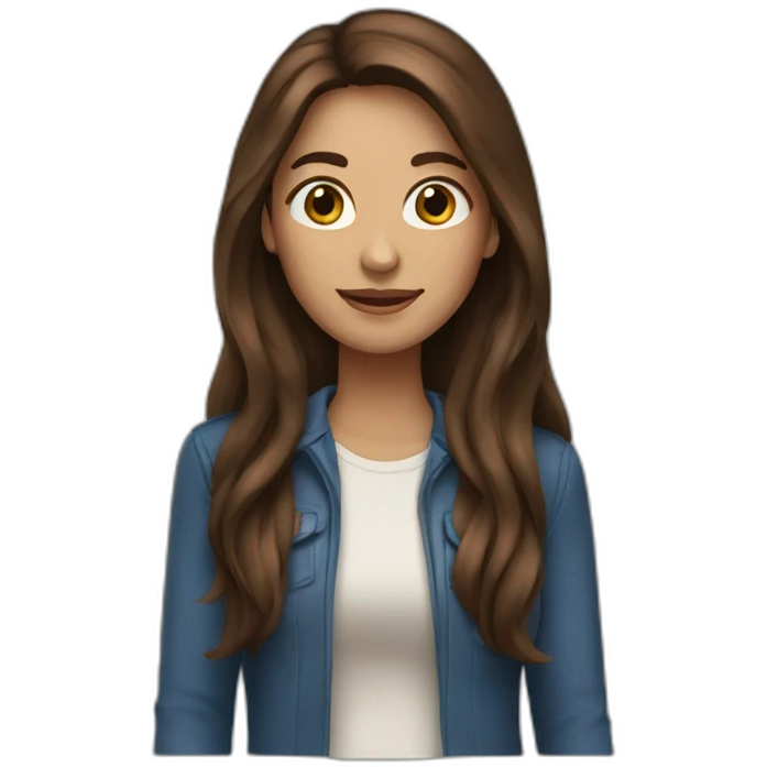 woman with long brown hair emoji