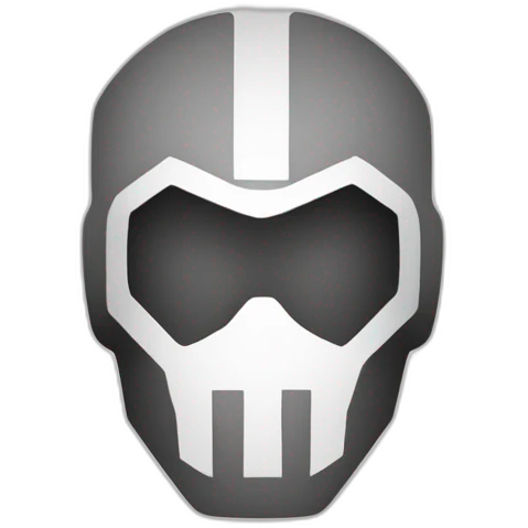Call of duty ghost face The image is in black and white, and Ghost’s face is hidden by a grey square. emoji