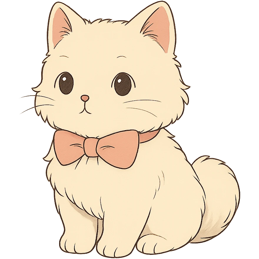 cute fluffy white kitten with a light pink bow emoji