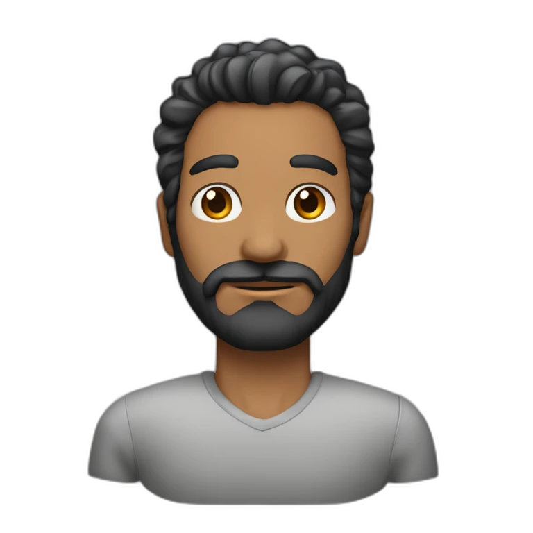 hombre de 45 años cabello negro y barba con canas emoji