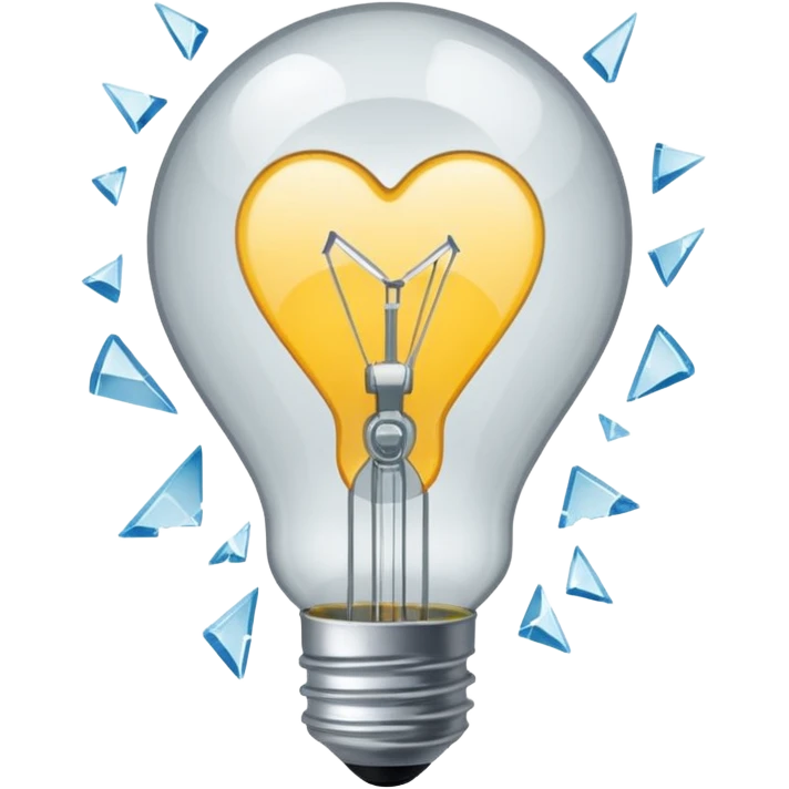 A light bulb broken in half is like "💔" emoji