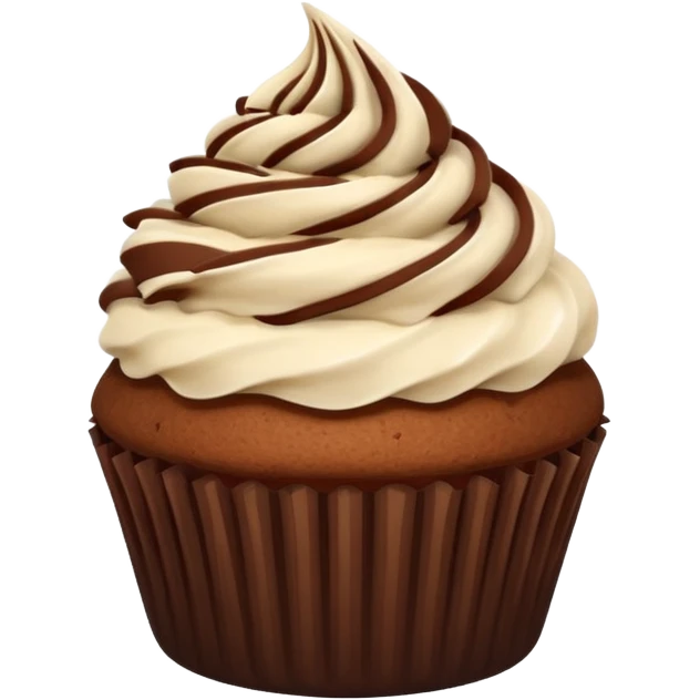 brwon cupcake on white cream emoji