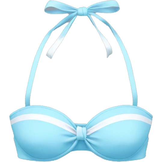 Baby blue bikini top with a white bow  emoji