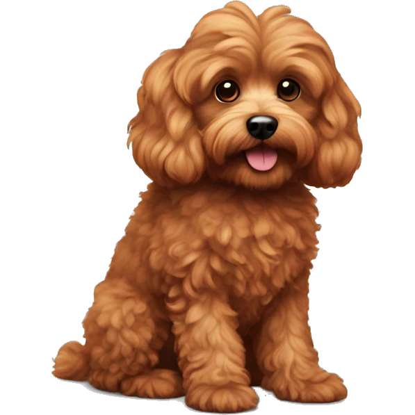 Red fluffy cavapoo emoji