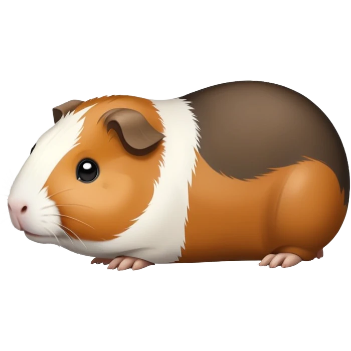 Black white brown and creme guinea pig emoji