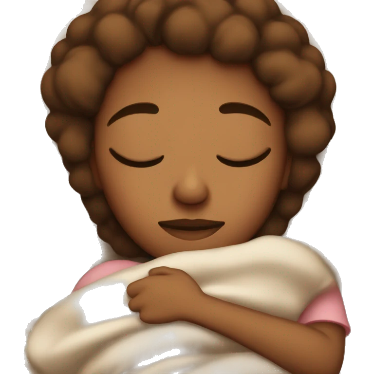 brown cozy girl sleeping  emoji