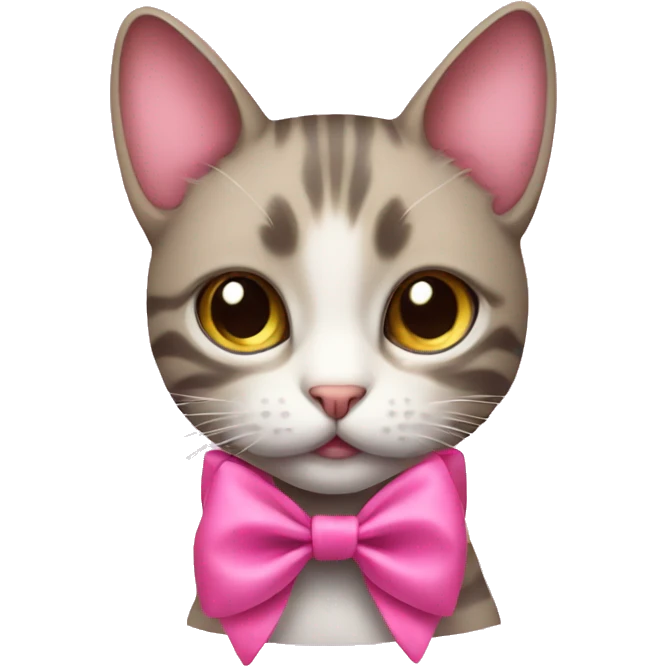 CAT with bow pink  emoji
