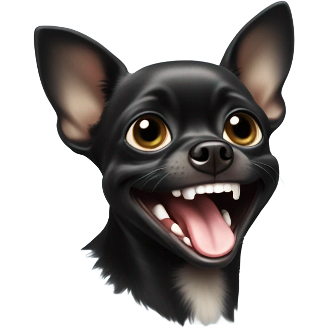 black chihuahua laughing emoji