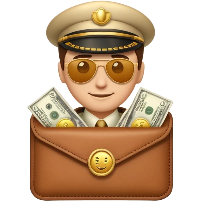 Aviator money emoji, wallet full of cash, casino vibe, premium 3D emoji style, clean, no background
 emoji
