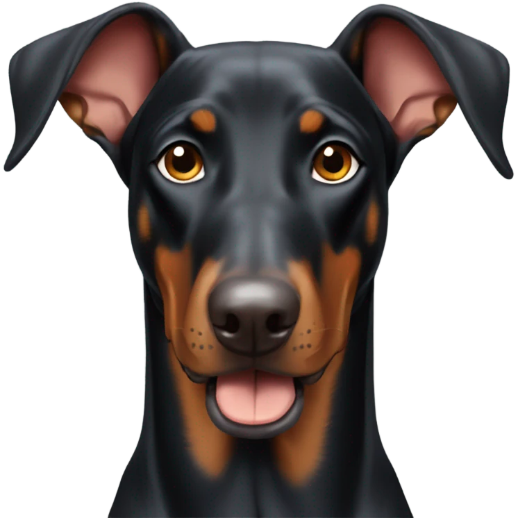 Doberman with floppy ears emoji