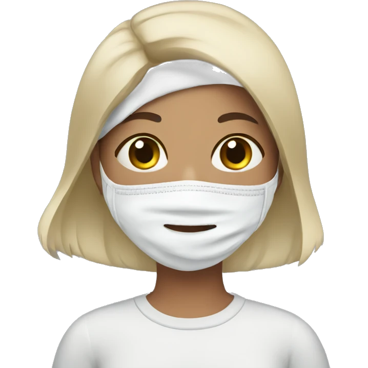 Girl doing a Face mask emoji