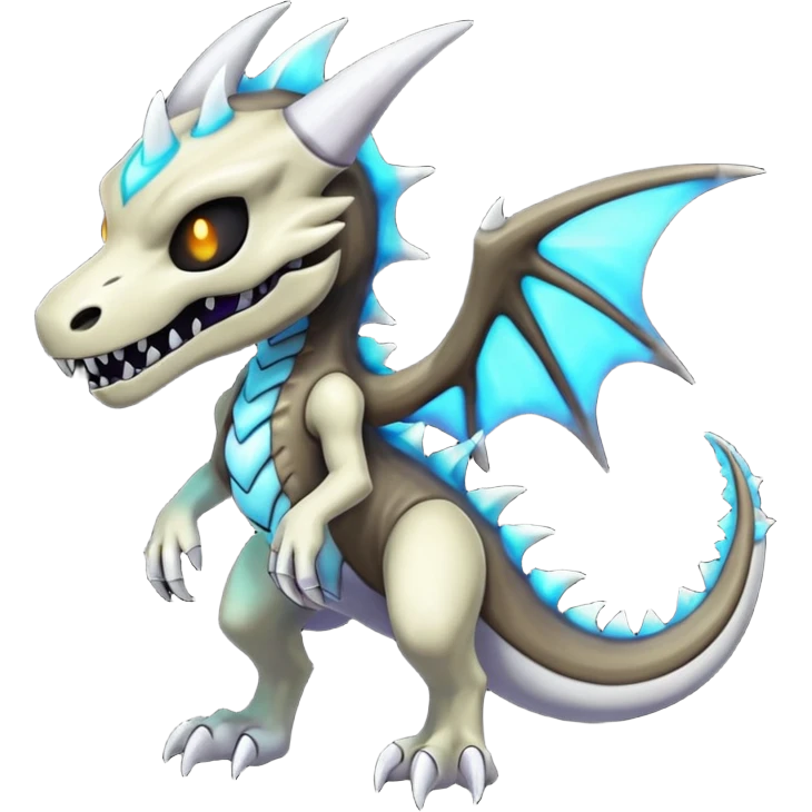 Shiny Bioluminescent Evil Glowing Ethereal Eldritch Marowak-Duskull-Darkdramon-fusion emoji