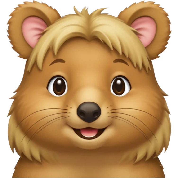 Quokka with long blond hair emoji