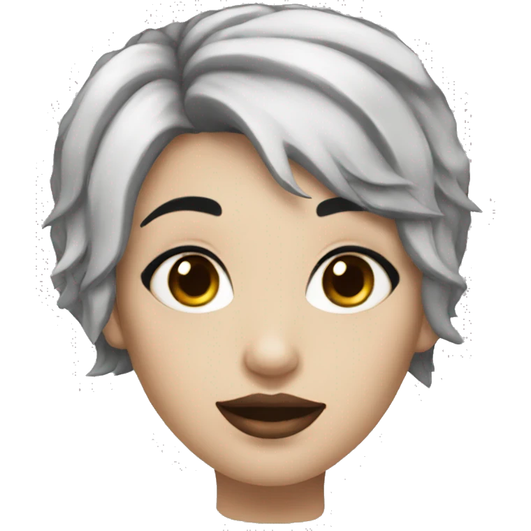 girl with tattoo and black short hair white skin with tattoos on body emoji