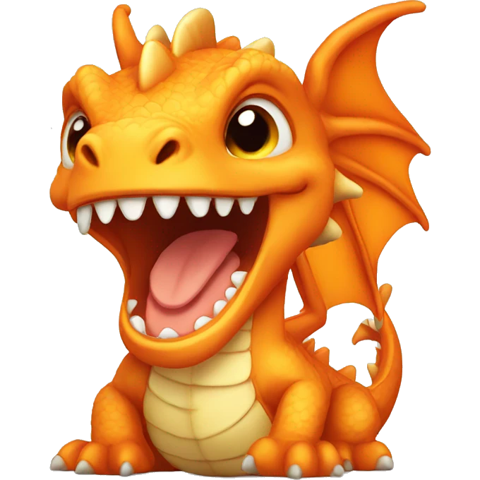 orange baby dragon laughing emoji