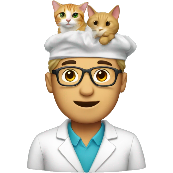 chemistry teacher with a cat on his head emoji